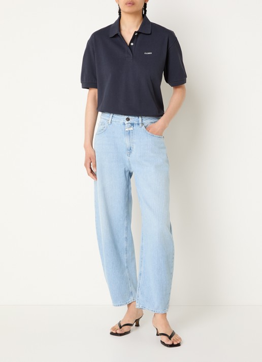 CLOSED Jazzie high waist tapered jeans met lichte wassing - voorkant 2 lichtblauw