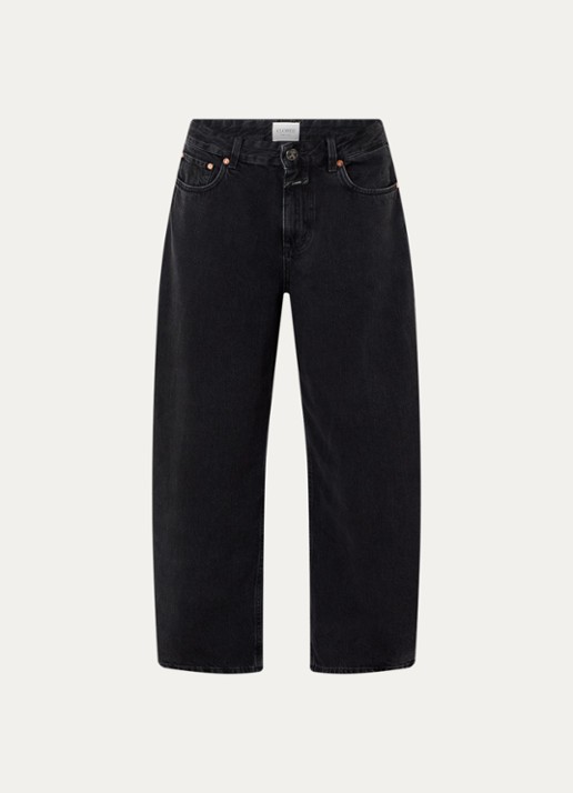 CLOSED Jazzie high waist wide leg jeans van  katoen - voorkant donkergrijs