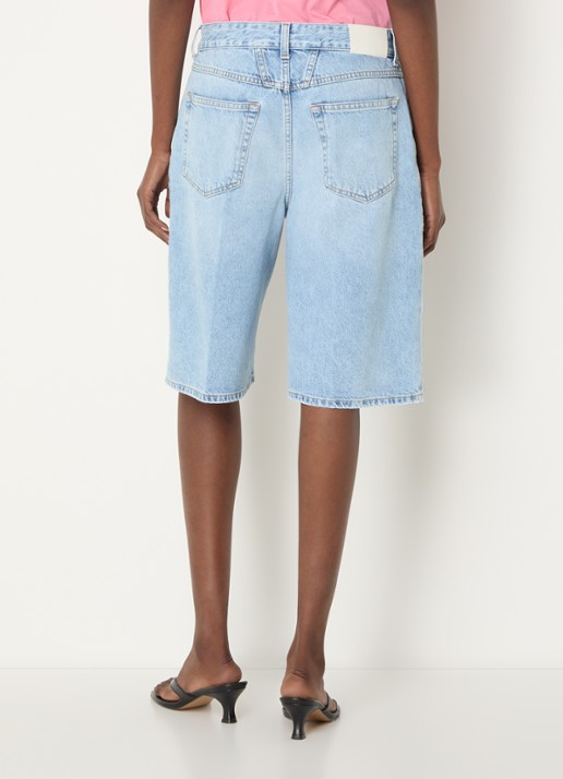 CLOSED Jenica high waist wide leg korte broek van denim - achterkant 3 indigo