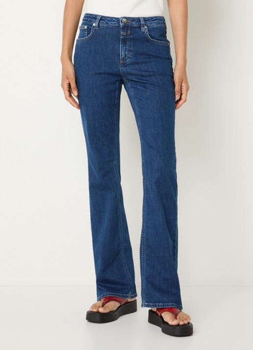 CLOSED Jovanna mid waist slim fit flared jeans met donkere wassing