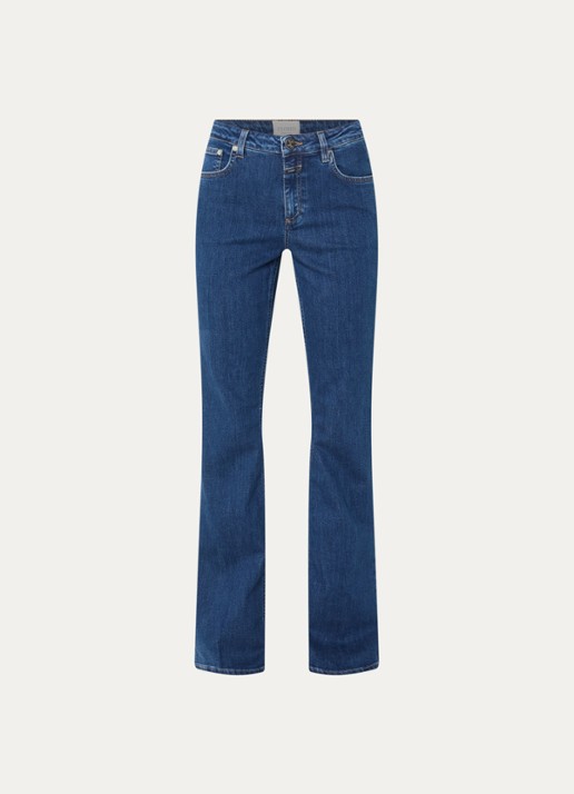 CLOSED Jovanna mid waist slim fit flared jeans met donkere wassing  - voorkant 4 indigo