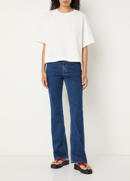CLOSED Jovanna mid waist slim fit flared jeans met donkere wassing  - voorkant 5 indigo