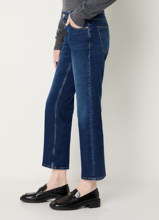 CLOSED Junna high waist straight leg jeans met donkere wassing - detail 2 indigo