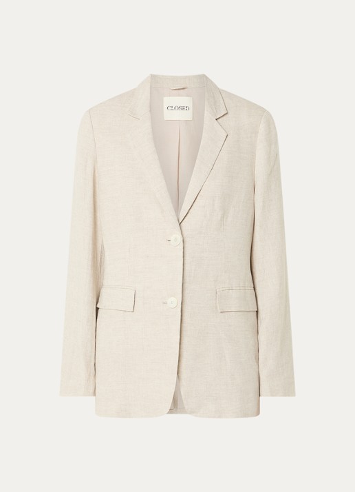 CLOSED Lola blazer met schoudervulling en klepzakken - voorkant 3 creme