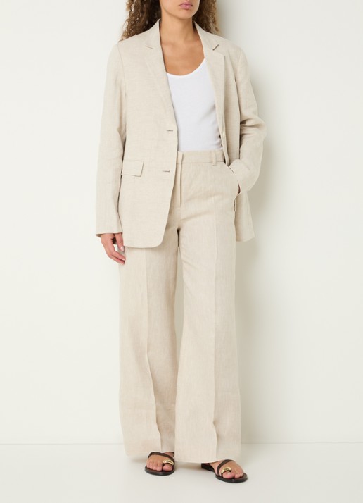 CLOSED Lola blazer met schoudervulling en klepzakken - voorkant 4 creme