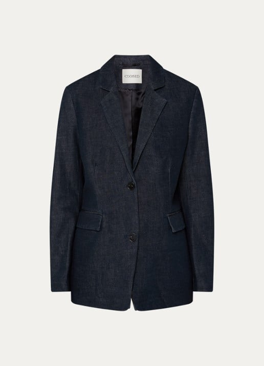 CLOSED Lola blazer van denim  - voorkant donkerblauw