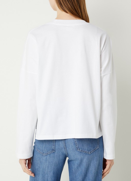 CLOSED Longsleeve met logo - achterkant 4 wit