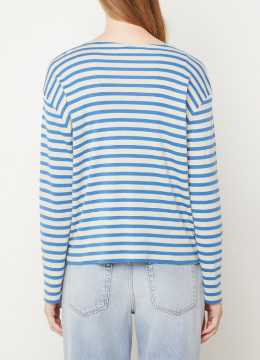 CLOSED Longsleeve met streepprint  - achterkant 2 blauw