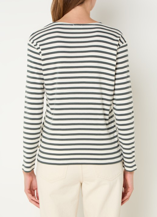 CLOSED Longsleeve met streepprint  - achterkant 2 legergroen