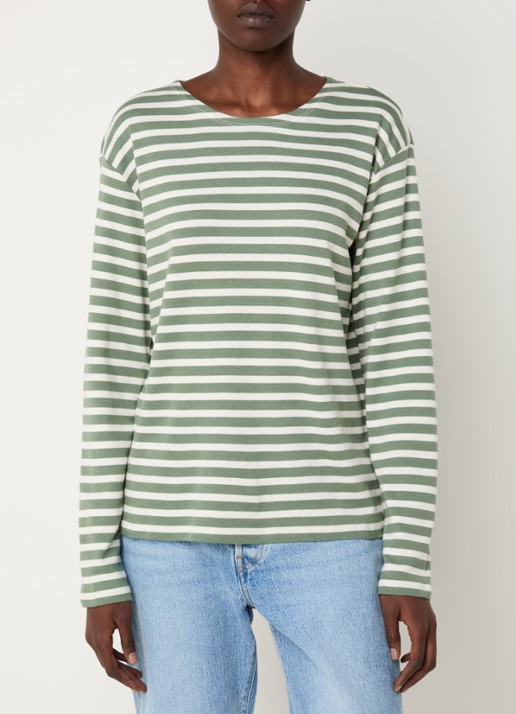CLOSED Longsleeve met streepprint  - detail 3 lichtgroen