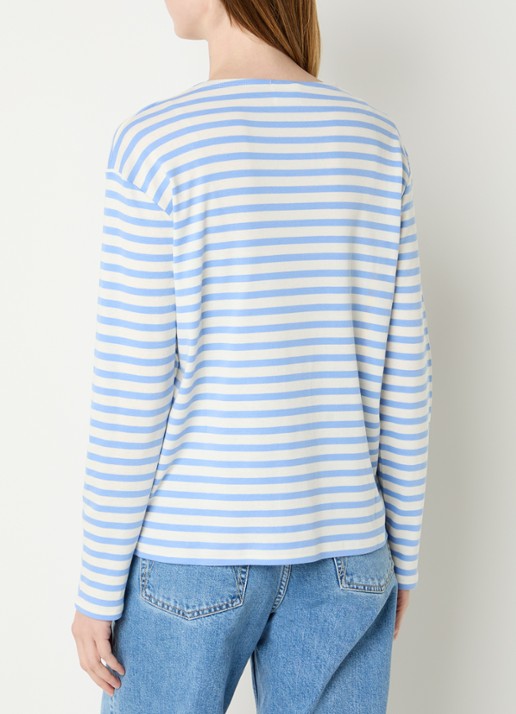 CLOSED Longsleeve met streepprint  - achterkant 4 lichtblauw