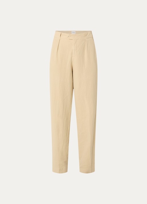 CLOSED Mawson high waist loose fit pantalon met steekzakken - voorkant creme