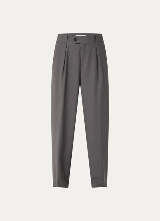 CLOSED Mawson mid waist tapered fit pantalon in wolblend - voorkant grijs
