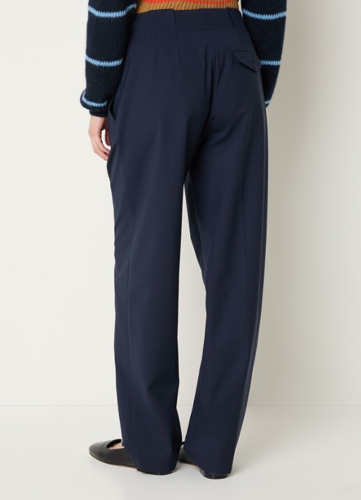 CLOSED Mawson mid waist tapered fit pantalon in wolblend - achterkant donkerblauw