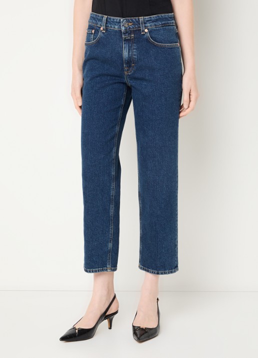 CLOSED Milo high waist cropped slim fit jeans met donkere wassing