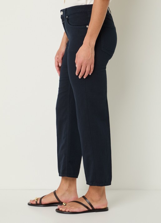 CLOSED Milo high waist straight fit cropped broek met steekzakken - detail 4 donkerblauw