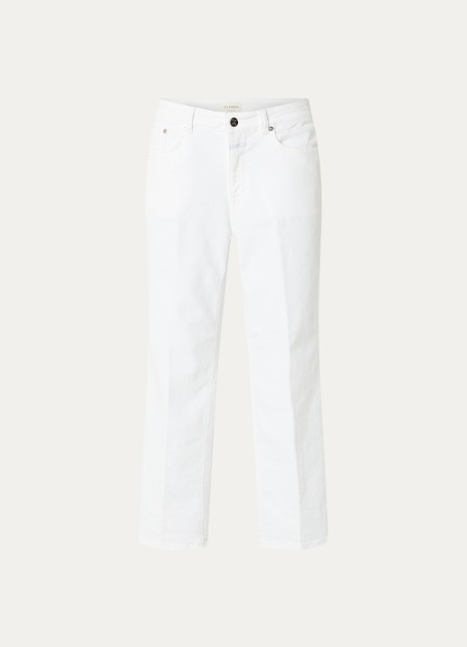 CLOSED Milo mid waist straight fit cropped jeans met gekleurde wassing - voorkant wit