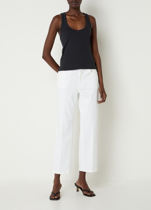 CLOSED Milo mid waist straight fit cropped jeans met gekleurde wassing - voorkant 2 wit