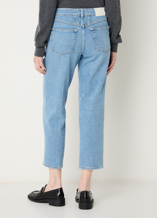 CLOSED Milo mid waist straight leg cropped jeans met medium wassing - achterkant indigo