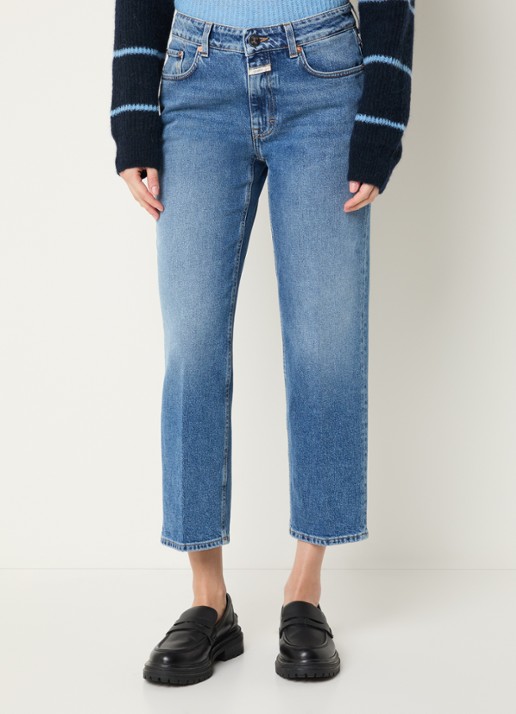 CLOSED Milo mid waist straight leg cropped jeans met medium wassing