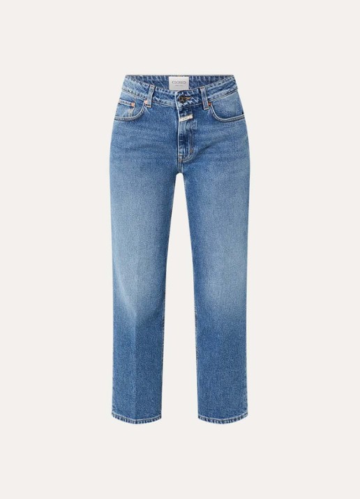 CLOSED Milo mid waist straight leg cropped jeans met medium wassing - voorkant 2 indigo