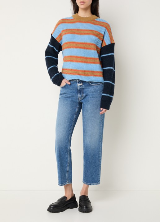 CLOSED Milo mid waist straight leg cropped jeans met medium wassing - voorkant 3 indigo