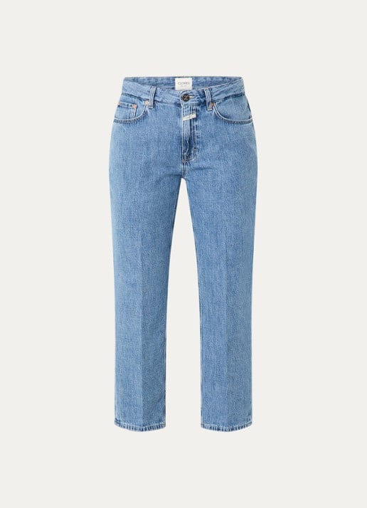 CLOSED Milo mid waist tapered fit jeans met lichte wassing - voorkant indigo