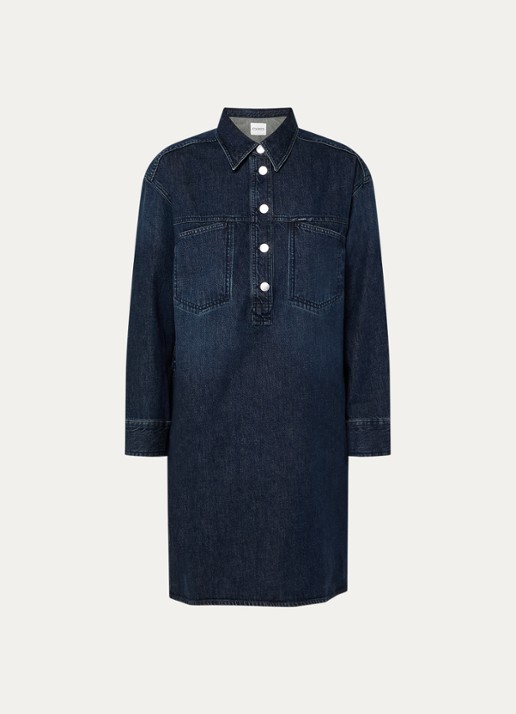 CLOSED Mini denim tuniekjurk met steekzakken  - voorkant 3 indigo