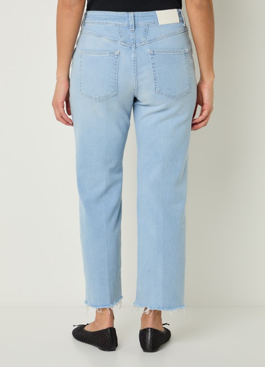 CLOSED Mira-x mid waist straight leg cropped jeans met lichte wassing - achterkant indigo