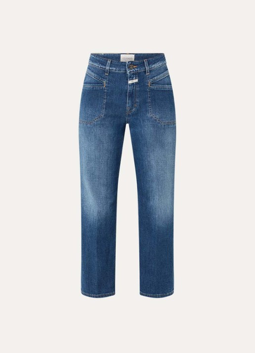CLOSED Mira-X mid waist straight leg cropped jeans met medium wassing - voorkant 3 indigo