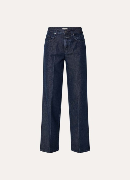 CLOSED Nikka high waist straight leg jeans  met persplooi - voorkant 2 indigo