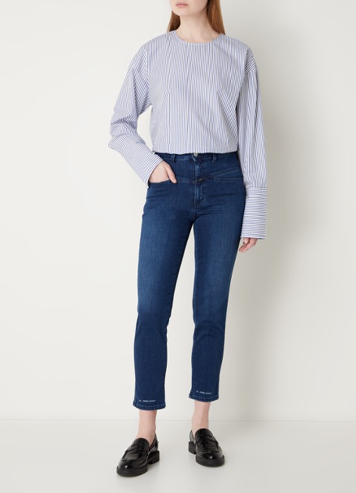 CLOSED Pedal Pusher high waist slim fit cropped jeans met stretch  - voorkant 4 indigo