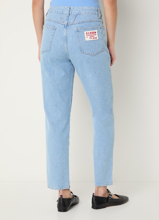 CLOSED Pedal Pusher high waist straight leg jeans met lichte wassing - achterkant indigo
