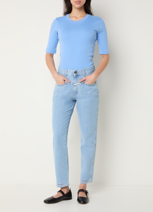 CLOSED Pedal Pusher high waist straight leg jeans met lichte wassing - voorkant 3 indigo