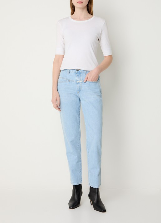CLOSED Pedal Pusher high waist tapered jeans met medium wassing - voorkant 2 indigo