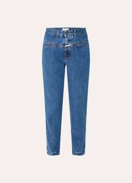 CLOSED Pedal Pusher high waist tapered jeans met medium wassing - voorkant 3 indigo