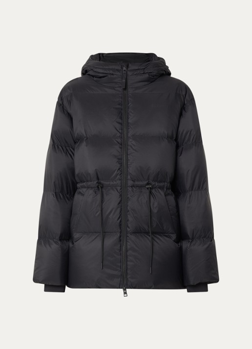 CLOSED Pufferjack met donsvulling en capuchon - voorkant 2 zwart