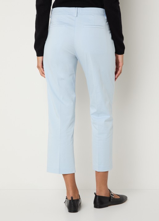 CLOSED Serandon high waist straight fit cropped chino met steekzakken - achterkant lichtblauw
