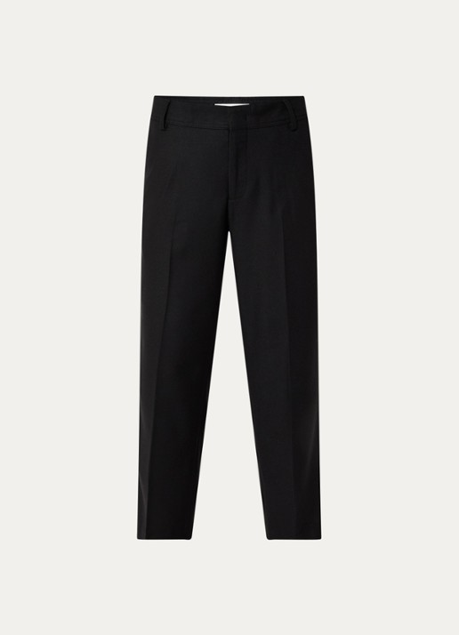 CLOSED Serandon high waist straight fit cropped pantalon in wolblend - voorkant zwart