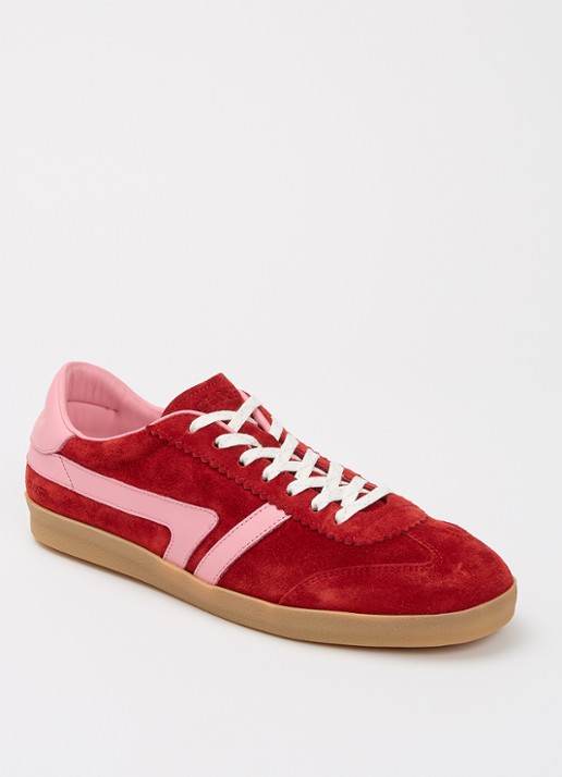 CLOSED Sneaker van suède met leren details