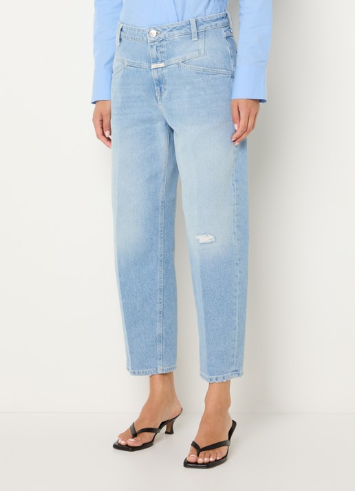 CLOSED Stover high waist balloon fit cropped jeans met lichte wassing