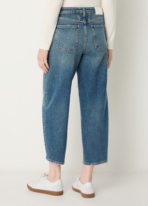 CLOSED Stover-X high waist cropped straight leg jeans met medium wassing - achterkant 2 indigo