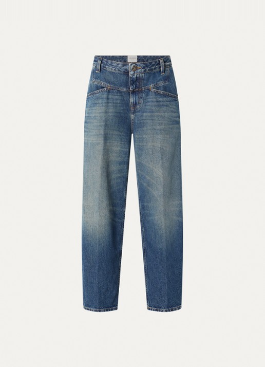 CLOSED Stover-x high waist wide fit jeans met medium wassing - voorkant 2 indigo