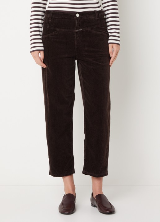 CLOSED Stover-X mid waist straight fit cropped broek met steekzakken