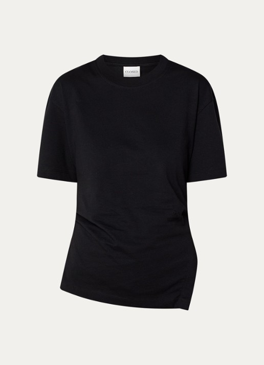 CLOSED T-shirt met logoborduring - voorkant 3 zwart
