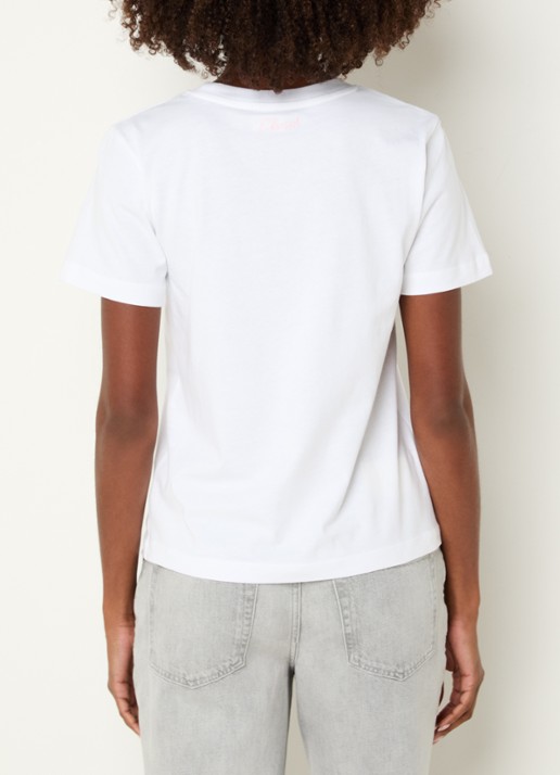 CLOSED T-shirt met logoborduring  - achterkant wit
