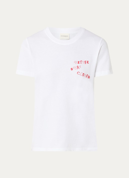 CLOSED T-shirt met logoprint - voorkant 2 wit