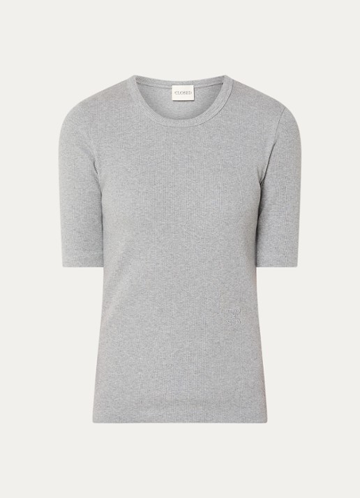 CLOSED T-shirt met ronde hals - voorkant 2 grijs