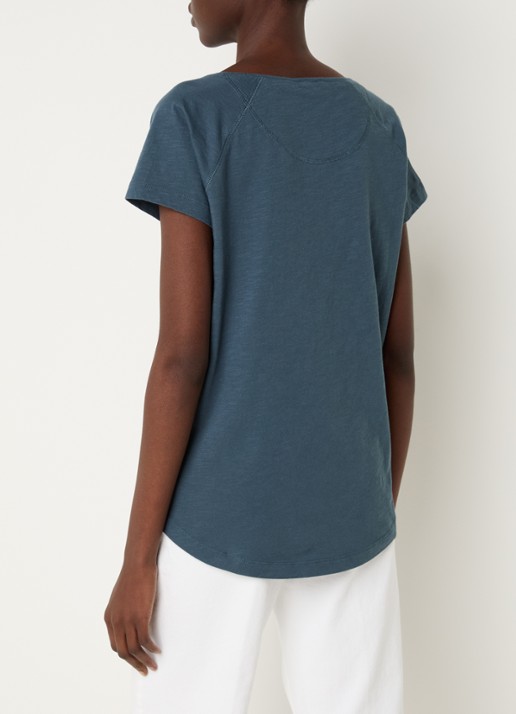 CLOSED T-shirt met stretch - achterkant 4 petrol
