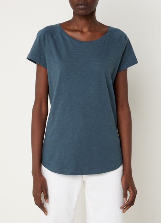 CLOSED T-shirt met stretch - detail petrol